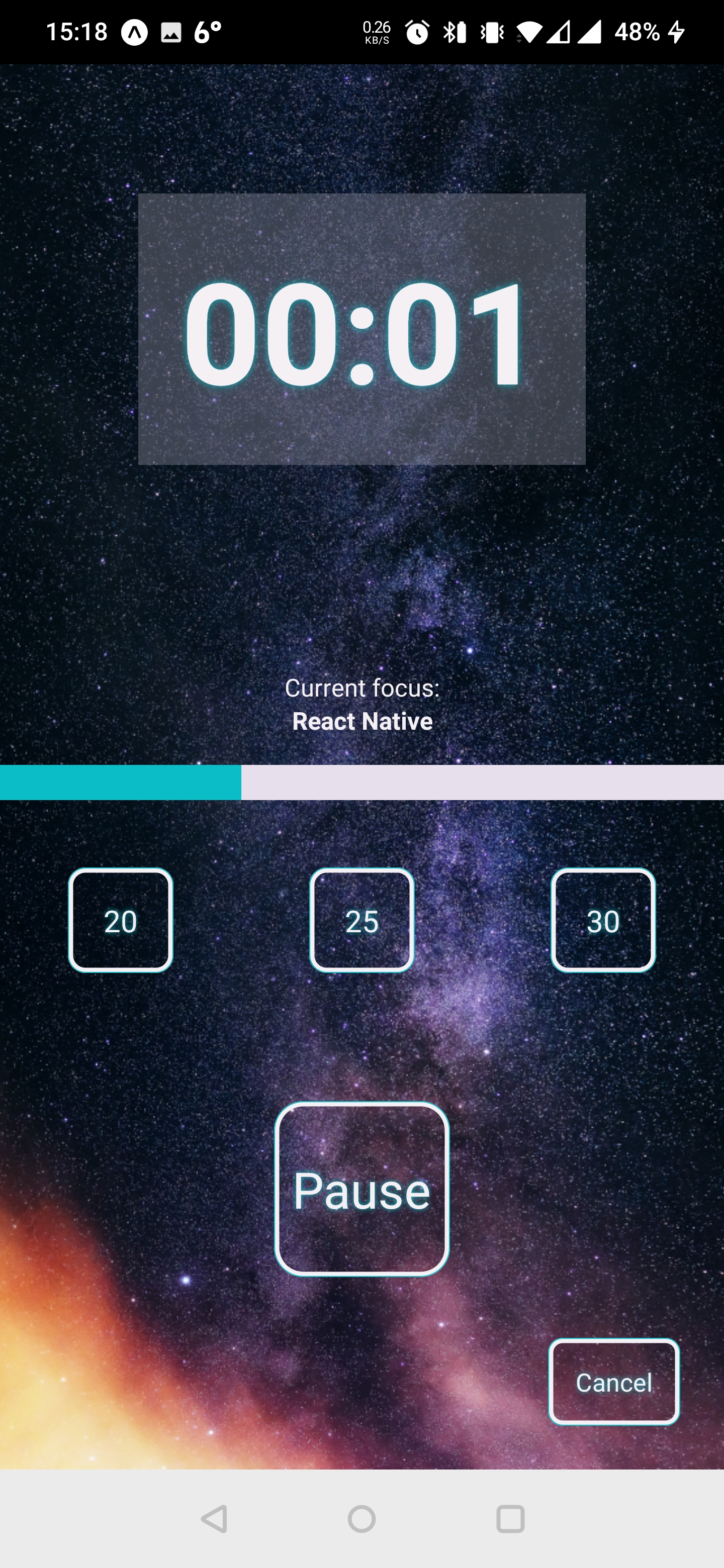 PomFocus Timer Screen